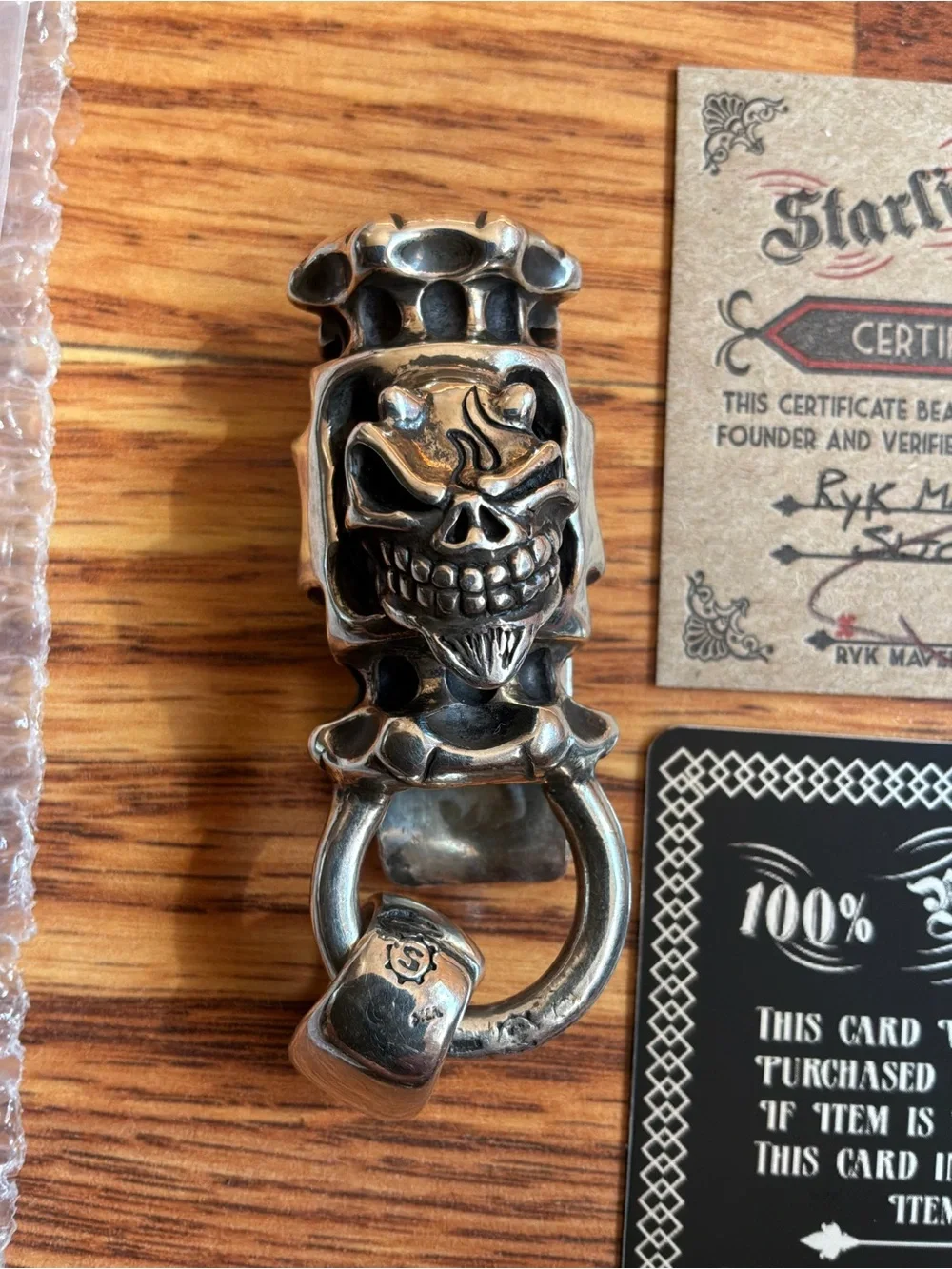 STARLINGEAR Sterling Silver 925 Skull Keychain